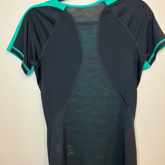 Nike Pro Womens Dri Fit Shirt Green and Black with Sheer Back Size Medium - Picture 5 of 7